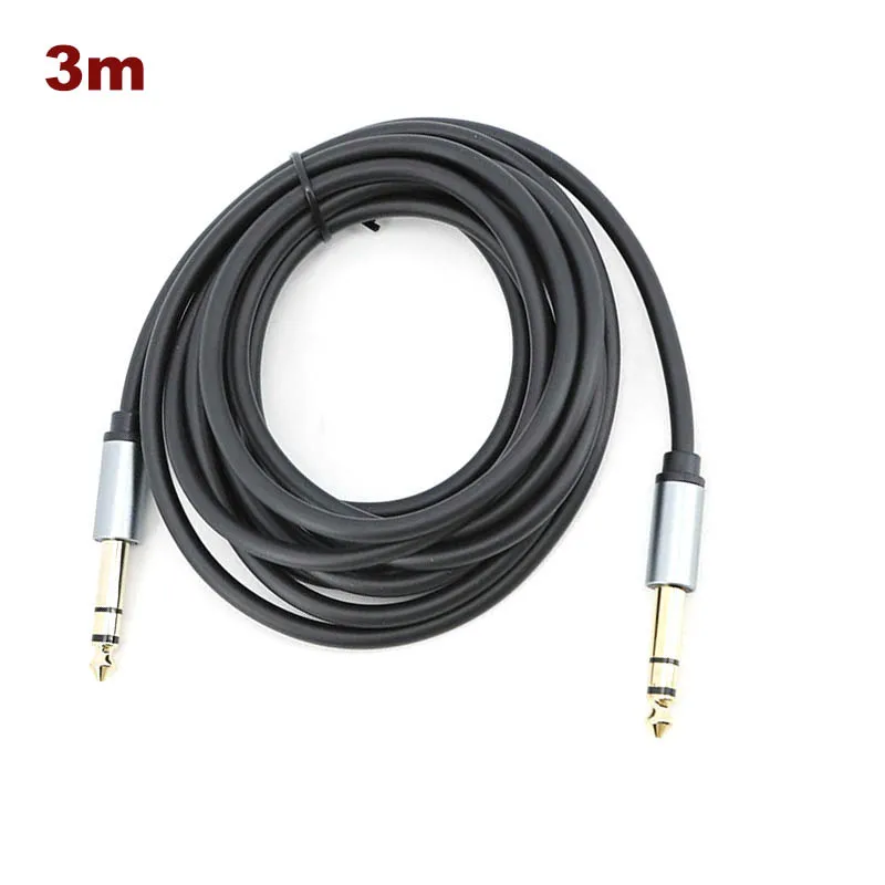 Placa dorada 6,5 6,35mm macho a 6,35 macho Audio estéreo equilibrado TRS 1/4 Cable amplificador de altavoz para teclado de guitarra doble canal h - imagen 5