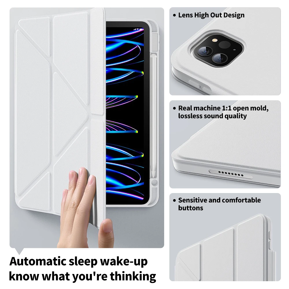 Para iPad Funda magnética de 10. a generación para iPad Pro 13 12,9 12 9 11 M4 M2 Funda para iPad Air 5 4 3 9/8/7a generación 10,2 pulgadas y 10,9 pulgadas - imagen 5