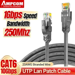 Cable Ethernet AMPCOM Cat6 UTP 24AWG – Red Gigabit