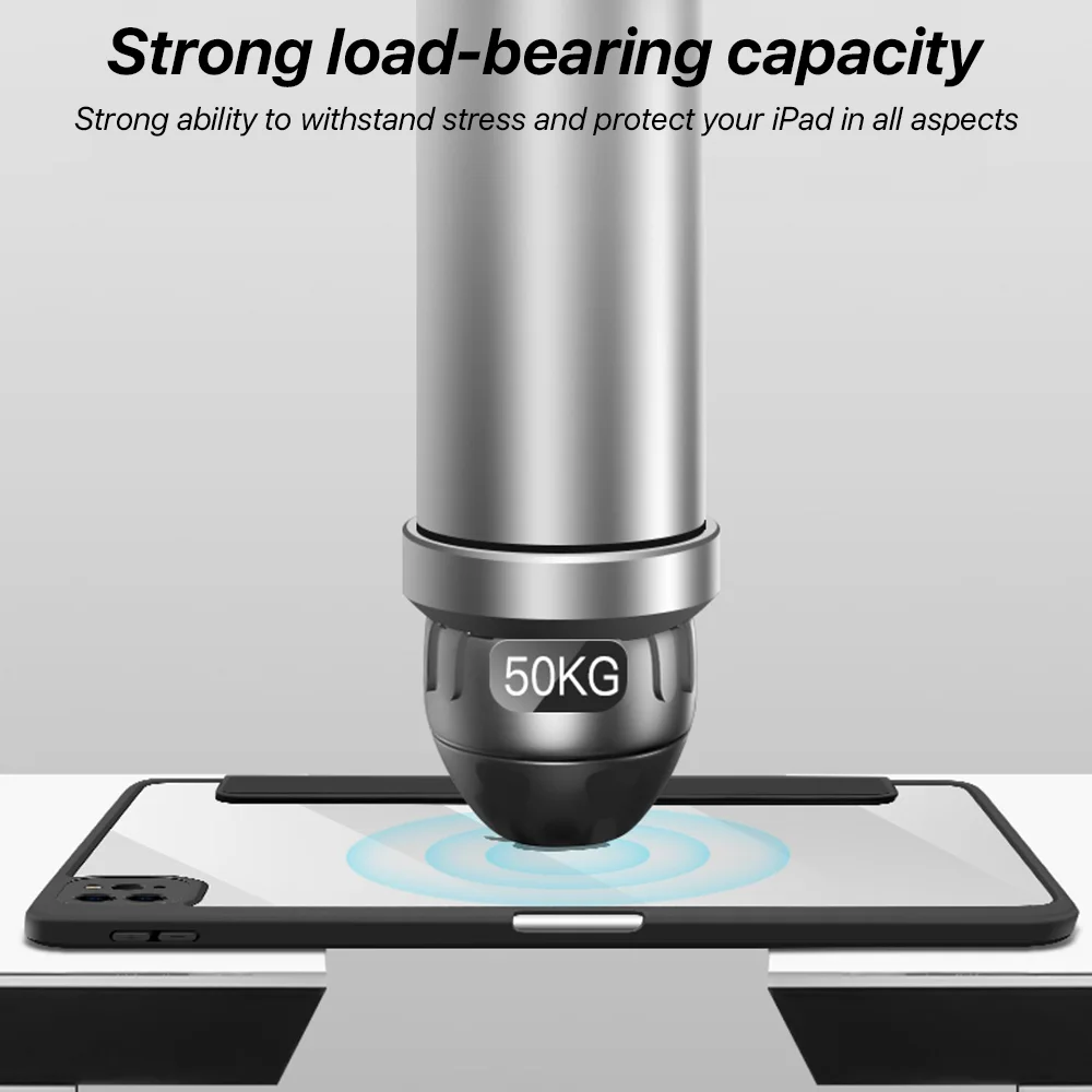 Español Funda transparente con Portalápices para IPad, cubierta protectora para IPad 10,9, Air4, Air5, 5, 6, 7, 8, 9, 10 °, Mini 6 Pro, 11, 12,9 pulgadas - imagen 4