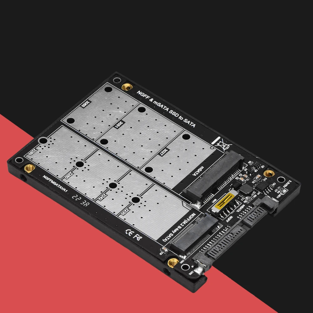 Tarjeta adaptadora 2 en 1 M.2 NGFF MSATA SSD a SATA 3,0, convertidor M.2 NGFF b-key y MSATA SSD a SATA 3,0 - imagen 2