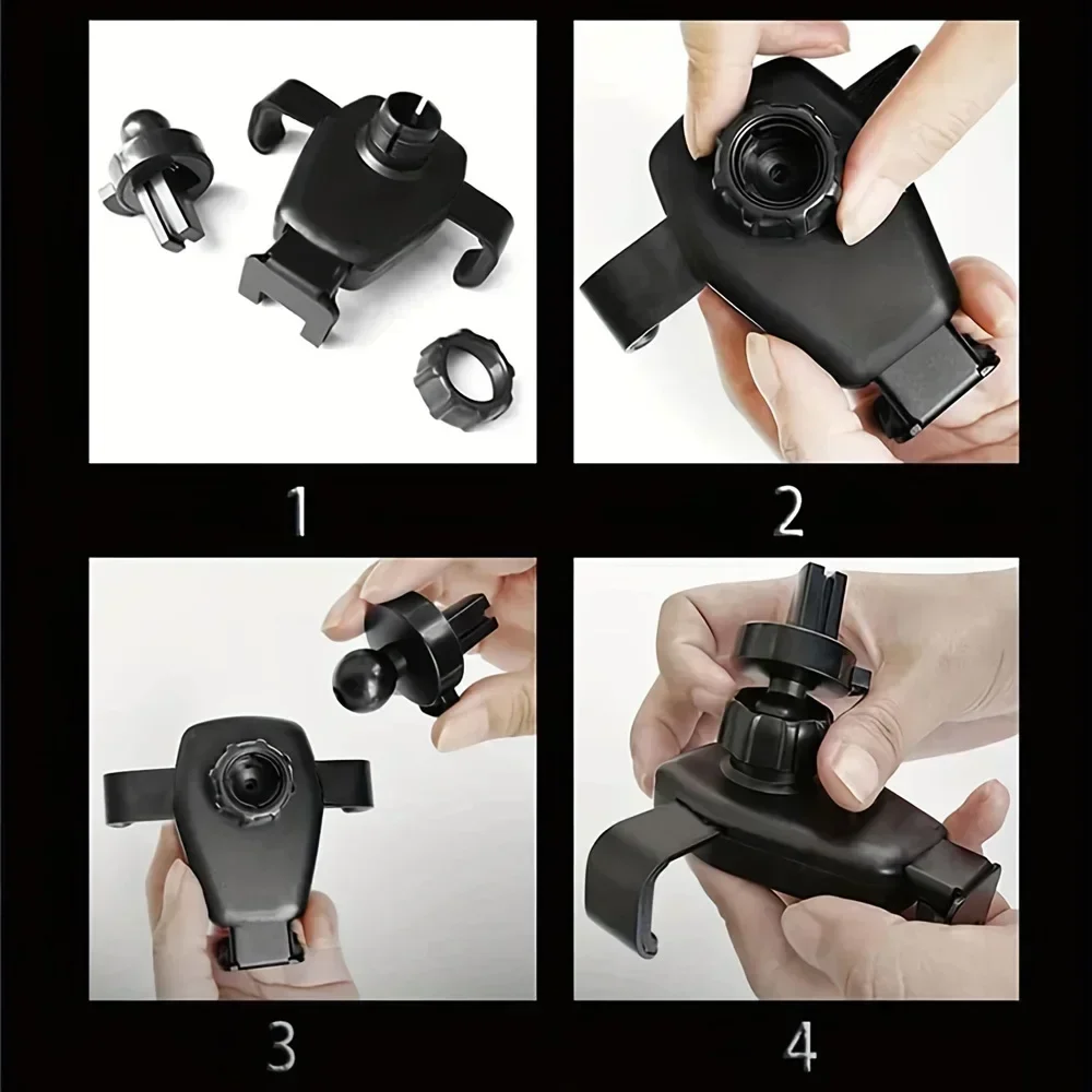Clip de soporte para teléfono con ventilación de aire por gravedad para coche 360 °   Soporte de rotación para teléfono móvil para iPhone 17 Samsung Xiaomi soporte de estación de carga rápida - imagen 4