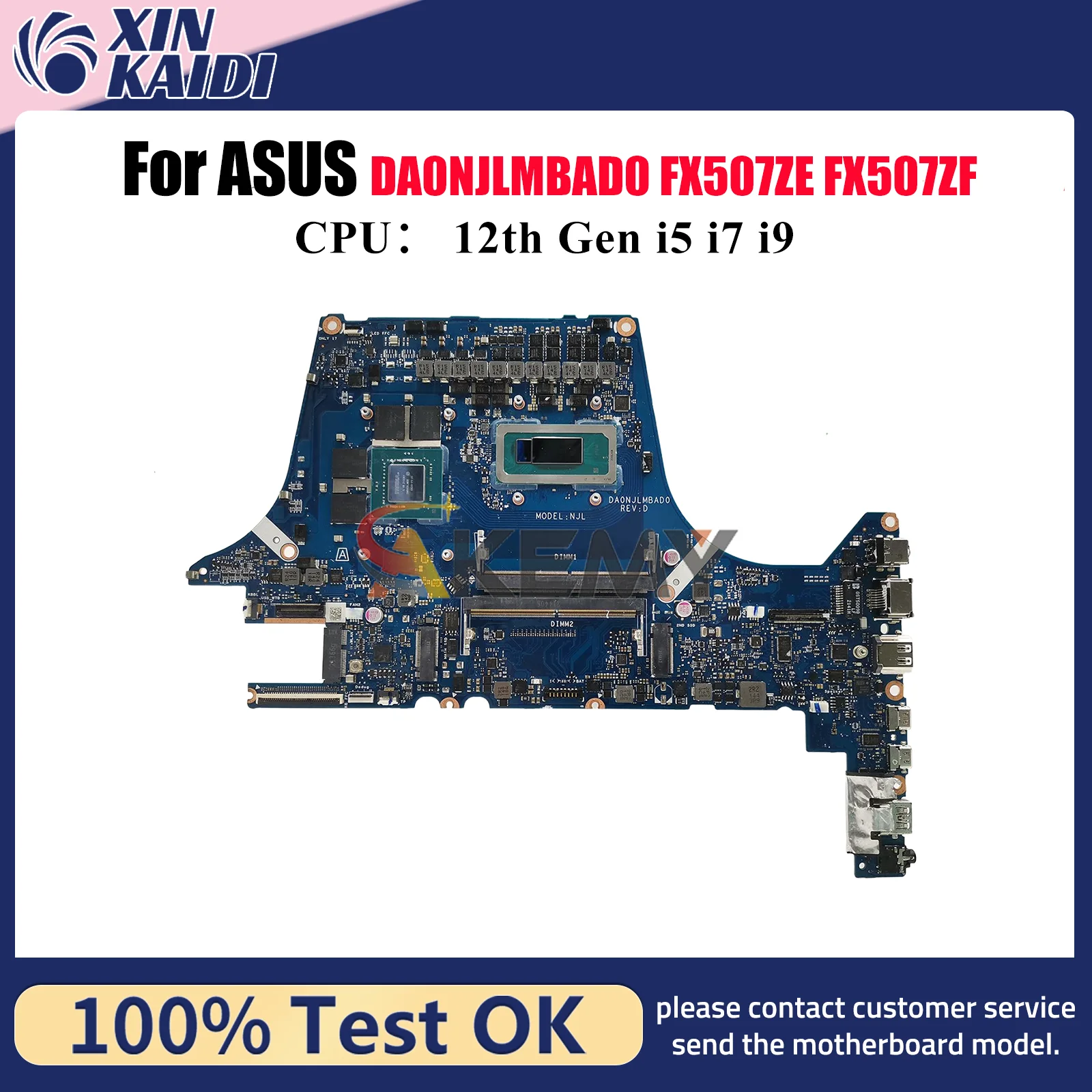 Placa base para ordenador portátil DA0NJLMBAD0 para ASUS TUF Gaming FX507ZE FX507ZF FX507Z FX507ZC con 12a generación i5 i7 i9 pruebas OK stk