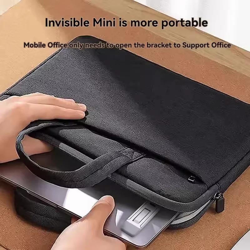 2 unids/set Universal portátil Invisible soporte para ordenador portátil Mini elevador de pies de aluminio para ordenador portátil elevador de refrigeración plegable para ordenador portátil - imagen 4