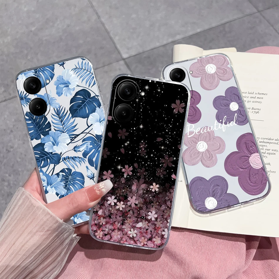 Para Xiaomi Redmi A5 4G NFC funda Lucky Flower fundas de teléfono transparentes para Redmi A5 4G NFC suave delgada TPU fundas traseras de silicona - imagen 5