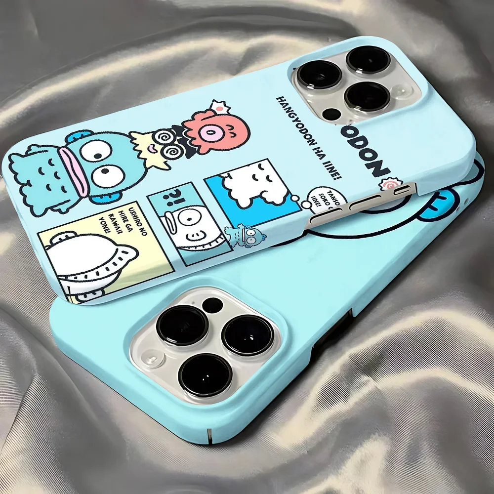Bonita funda de teléfono Sanrio Hangyodon para IPhone 16 15 14 13 12 11 Pro Max XS XR XSMax 6 7 8 Plus, funda dura HD brillante para PC