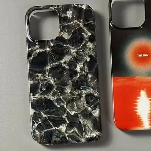 Funda de teléfono con paisaje de arte creativo de lujo INS para iPhone 16 15 14 13 12 11 Pro Max XS XR XSMax 6 7 8 Plus, funda dura HD brillante para PC - imagen 3