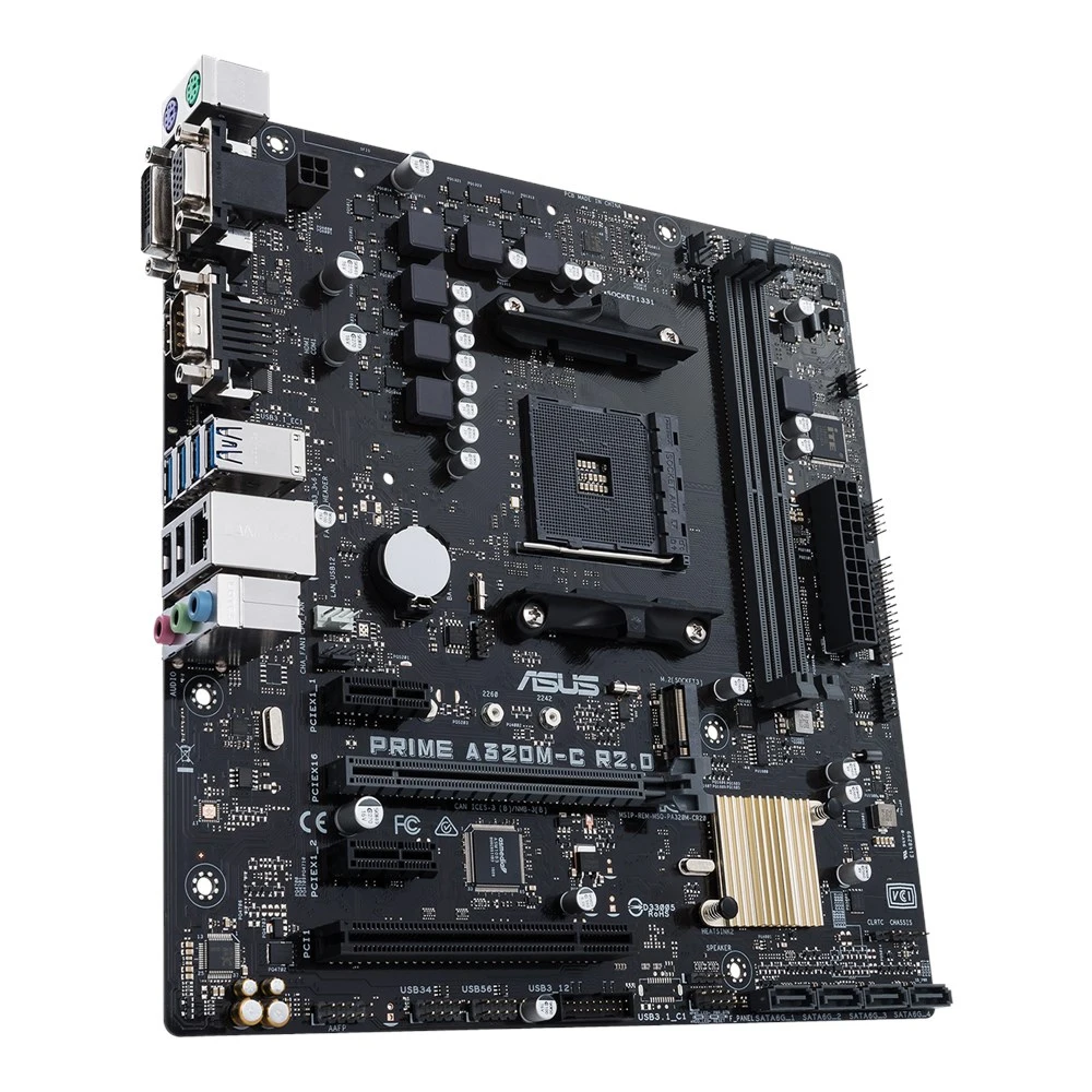 Placa base ASUS PRIME A320M-C R2.0 compatible con Ryzen 5 2600X 3600 5600G 5600X3D CPU DDR4 3200MHz AMD A320 M.2 NVME AM4 - imagen 4