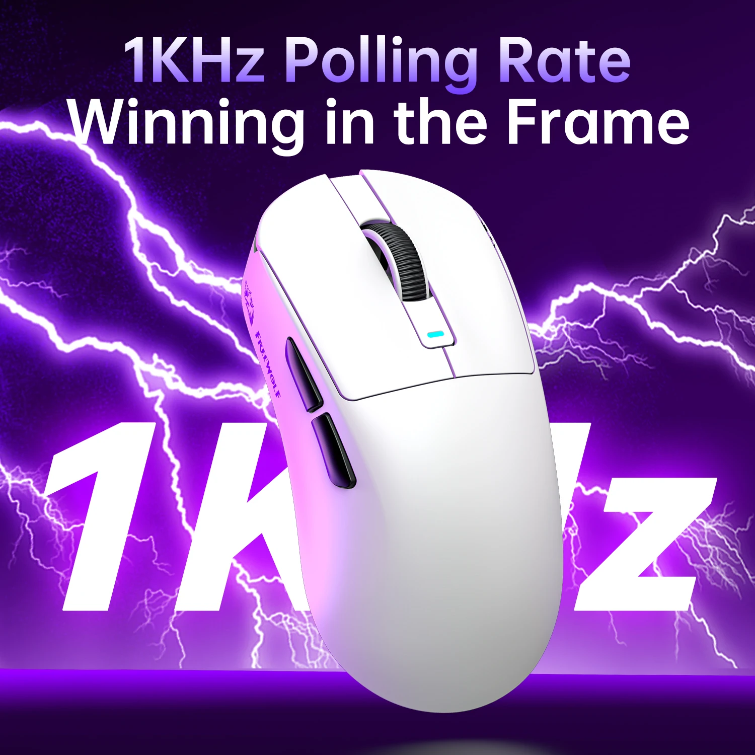 Ratón para juegos ultraligero FREEWOLF A5 inalámbrico 1K Hz Sensor PAW3311 24000DPI 59g mano derecha ergonómico HUANO 80M interruptor triodo - imagen 3