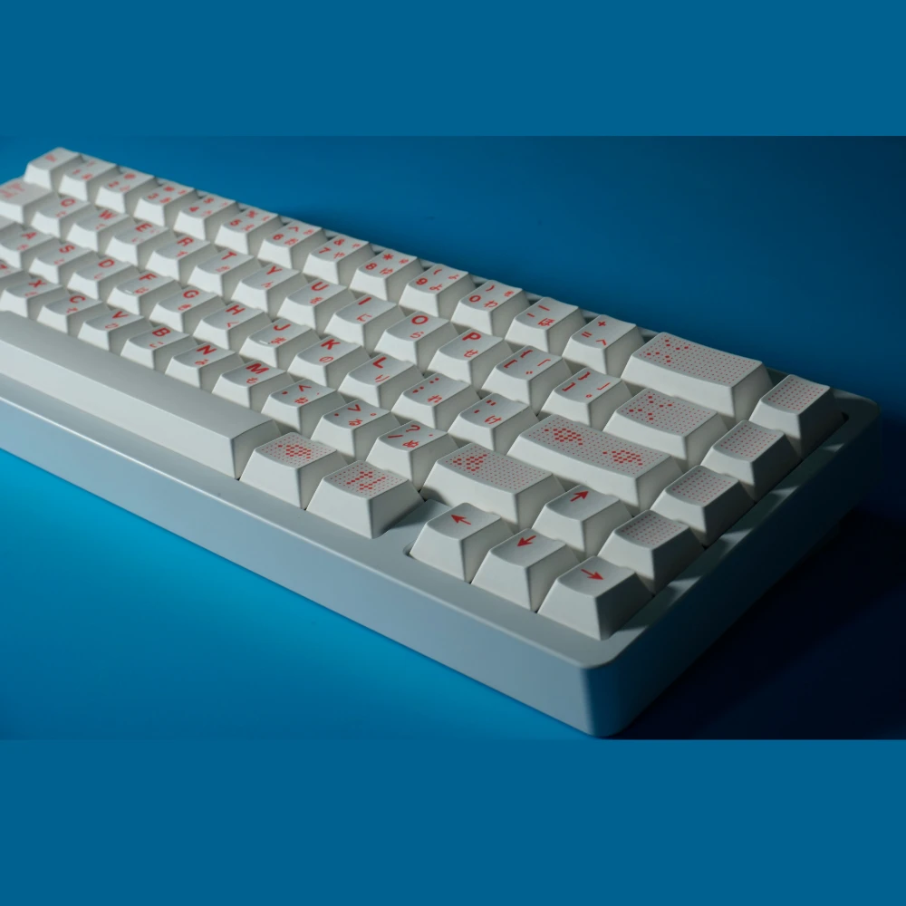 Teclas PBT AI, teclas japonesas blancas, tinte Sub Cherry, tapa de tecla de perfil para accesorios de teclado mecánico MX - imagen 4