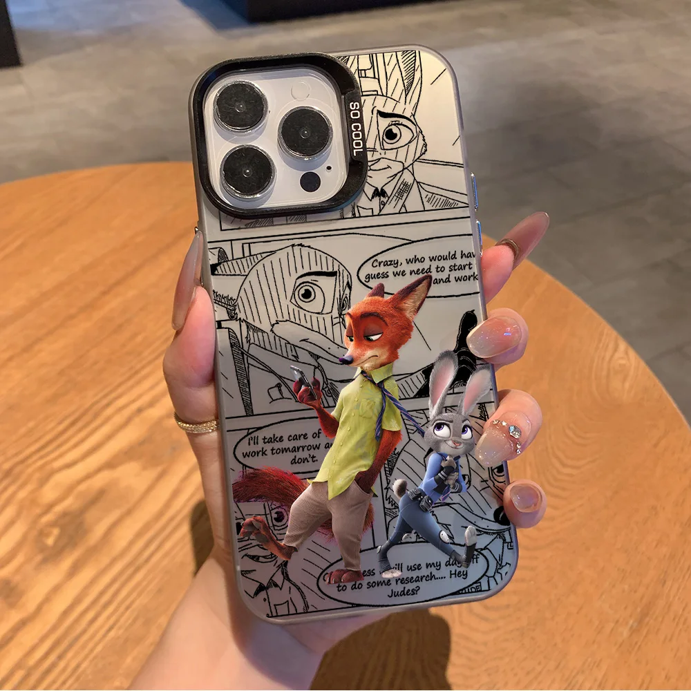 Nueva película Zootopia funda de teléfono para iPhone 17 16e 16 15 14 13 12 11 mini Pro Max X XR XSMAX 8 7 Air Plus cubierta mate anticaída - imagen 2