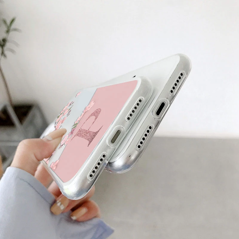 Para Poco C65 C71 C75 Redmi A3 A5 13C 14C 13 funda suave delgada de lujo A-Z letras contraportada a prueba de golpes Fundas transparente TPU transparente - imagen 4