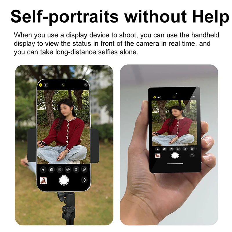 Monitor de Selfie magnético para teléfono, proyector de pantalla, cámara trasera para teléfono inteligente, transmisión en vivo de Selfie Vlog para Android iPhone 14 15 16 - imagen 5