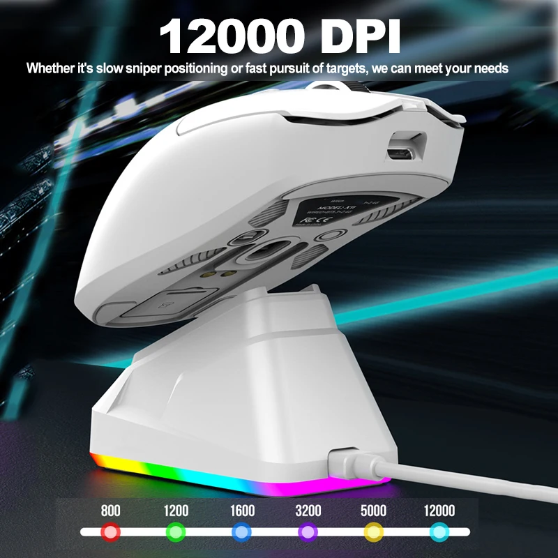 Ratón inalámbrico Bluetooth de tres modos, 1000Hz, 12000KPI, juego e-sports, PAW311, carga magnética ligera para PC, portátil, escritorio - imagen 2