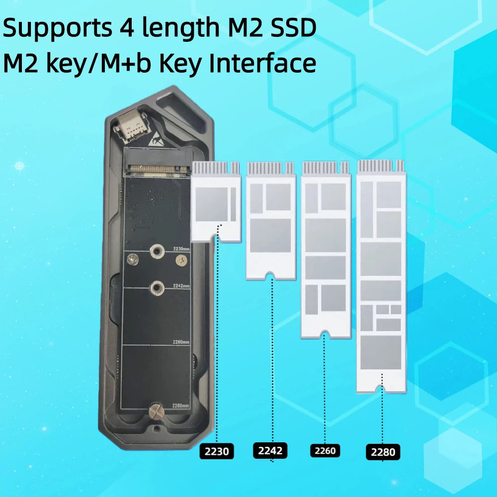 TISHRIC 10Gbps M.2 NVME SSD carcasa de disco duro externo CNC aleación de aluminio SATA protocolo simple/doble M2 caja de disco duro HDD - imagen 3