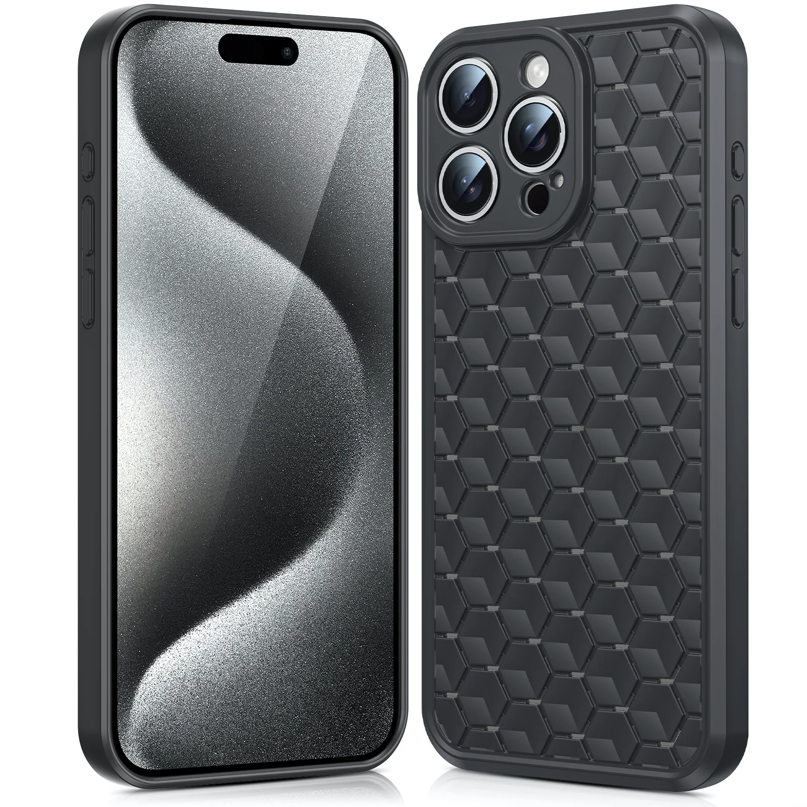 Funda de teléfono de silicona con disipación de calor, accesorios de panal para iPhone 15 Pro Max 14 Plus 13 12 11 15Pro 14Pro 13Pro - imagen 2