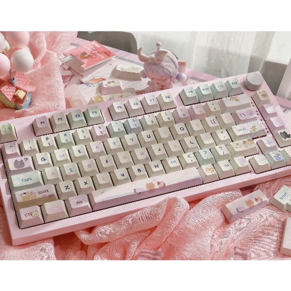 Teclas de teclado Starlight Cat Fantasy Theme Cherry Pbt 148 teclas personalizadas Aulaf75/F87F75Pro
