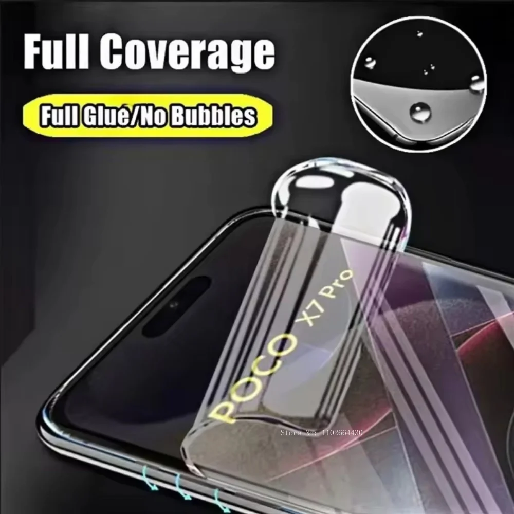 Película de hidrogel de cobertura completa para Xiaomi Poco X7 Pro, película de hidrogel de seguridad para Protector de pantalla Poco X7, 3 uds. - imagen 5