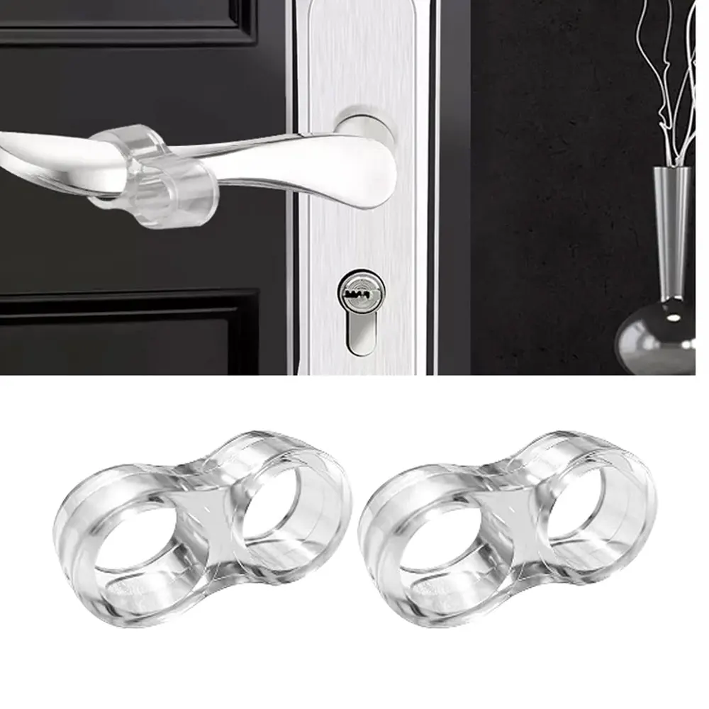 Manijas Tope de puerta Tope de puerta de Gel de silicona protección de pared transparente perilla de puerta parachoques Protector de muebles almohadilla amortiguador de manija - imagen 3