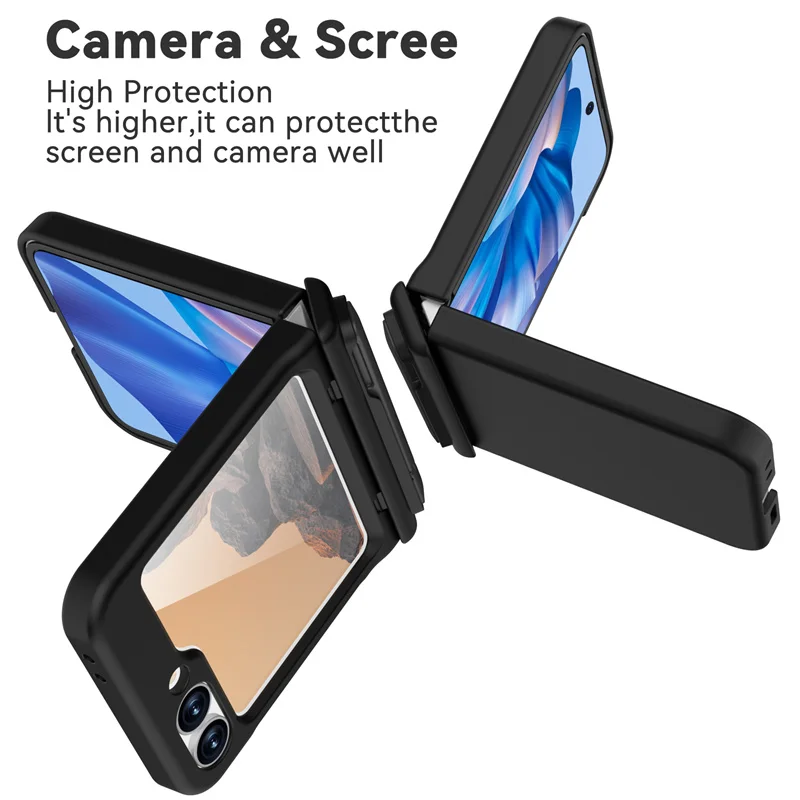 Para Samsung Galaxy Z Flip 6 5G Moda 360 ° Funda protectora a prueba de golpes con soporte para teléfono, protector de pantalla con bisagra totalmente protegida - imagen 2