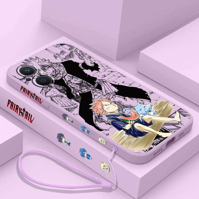 Funda de teléfono de Anime Fairy Tail para OPPO Find X5 X3 X2 Lite Pro Neo A5 A53 A94 4G 5G Liquid Left Rope Soft Cover - imagen 2