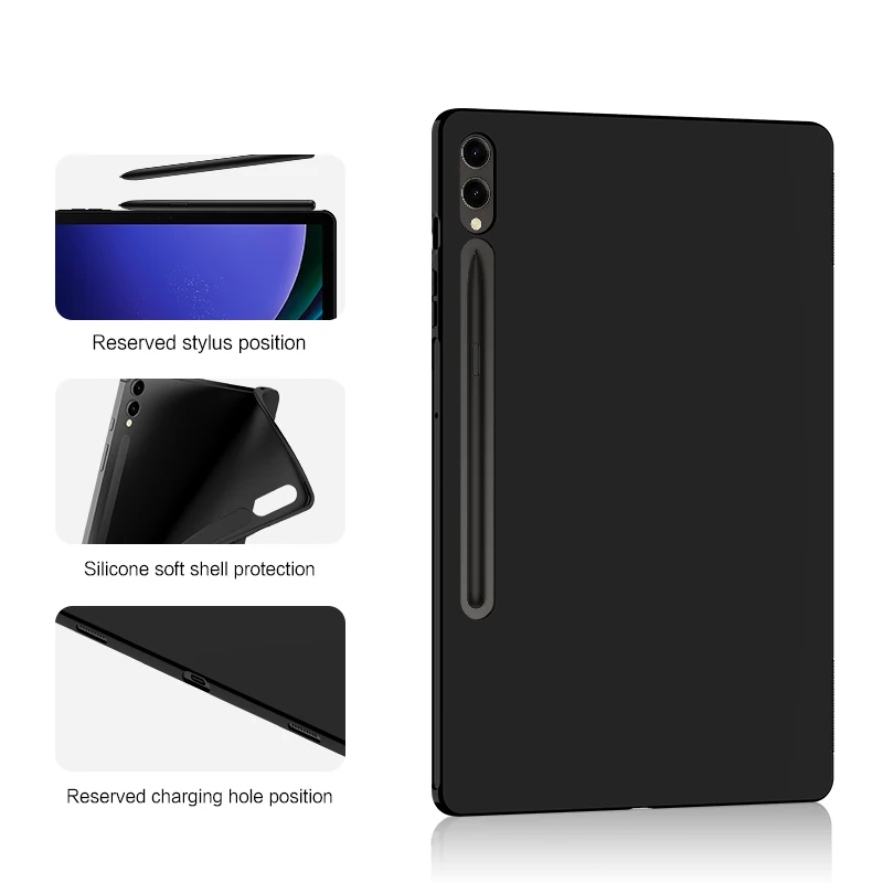 HUWEI-funda para Samsung Galaxy Tab S9 11 2023 S7 FE S8 S9 Plus Ultra 12,4 A8 A7 S6, carcasa protectora de silicona suave TPU - imagen 2