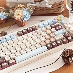 Teclas PBT Sublimadas Perfil MOA/MDA – Diseño Café, Postre y Gato
