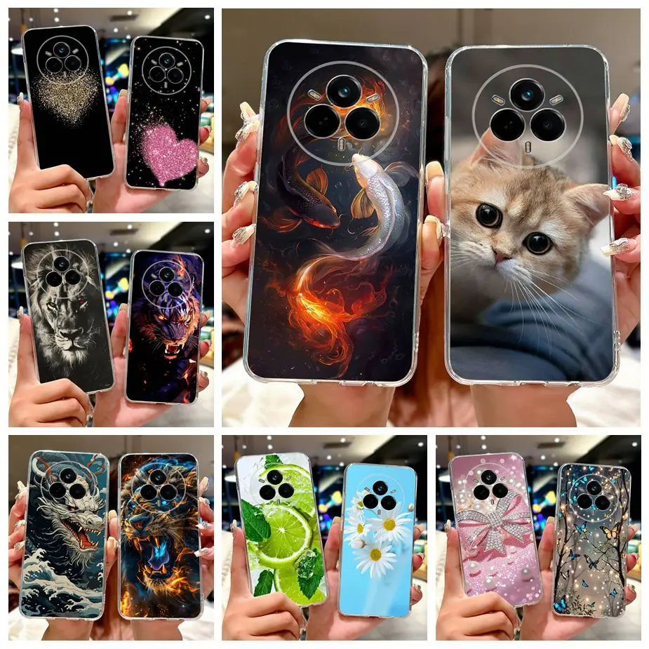 Para Realme 14 Pro Plus funda RMX5051 lindo gato Lucky Koi funda pintada suave funda de teléfono delgada para Realme 14 Pro Realme14 Pro + Fundas
