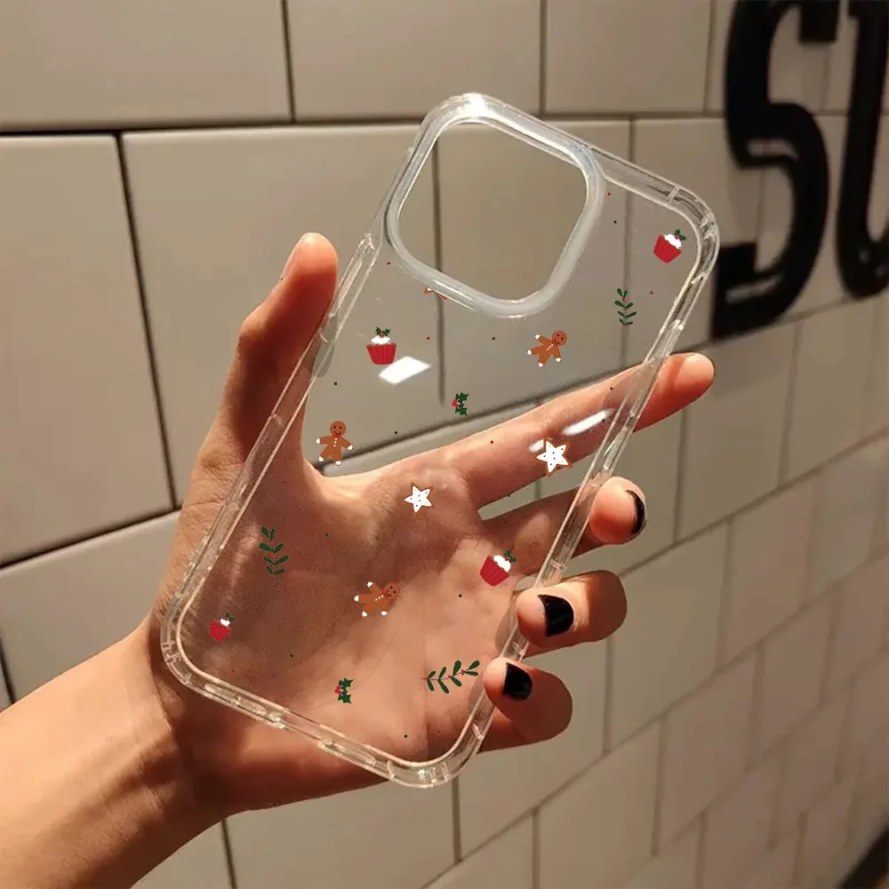 Funda de teléfono transparente con bonita estética navideña para iPhone 17 16 11 15 14 13 12 Pro Max XR XS 7 8 Plus SE2 cubierta transparente - imagen 3