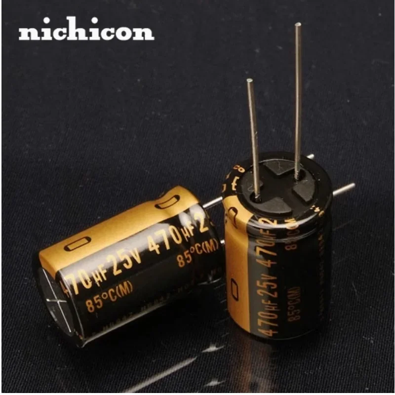10 unids/lote Nichicon MUSE KZ serie 25V/50V/100V 10/22/33/47/100/220/470/1000uF 85 ° C Pies de cobre del condensador de audio de alta fidelidad audiófilo