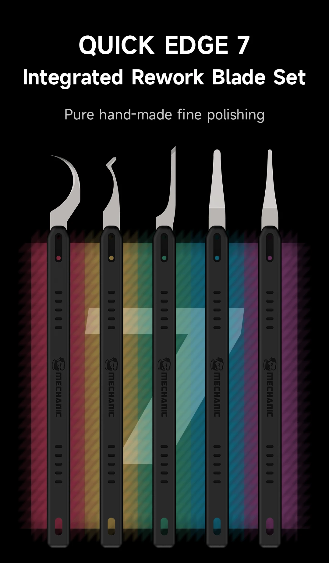 Juego de cuchillas de retrabajo integradas para mecánico QUICK EDGE7, hoja de eliminación de pegamento, raspador de Chip, cuchillo de palanca, herramientas de tallado de pala de Chip de placa base - imagen 3