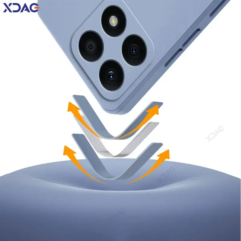 Fundas de lujo para teléfonos móviles, fundas para Honor X8A X8B, protección completa para cámara, funda trasera de silicona líquida cuadrada suave, HonorX8A HonorX8B - imagen 3