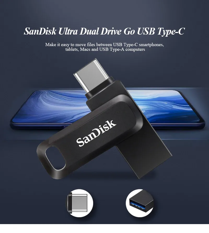 SanDisk Dual OTG Pen Drive para iPhone 15 16 USB 3,2 tipo C unidad Flash 64GB 128GB 256GB 512GB Max 400Mb/s memoria u disco Pendrive - imagen 2