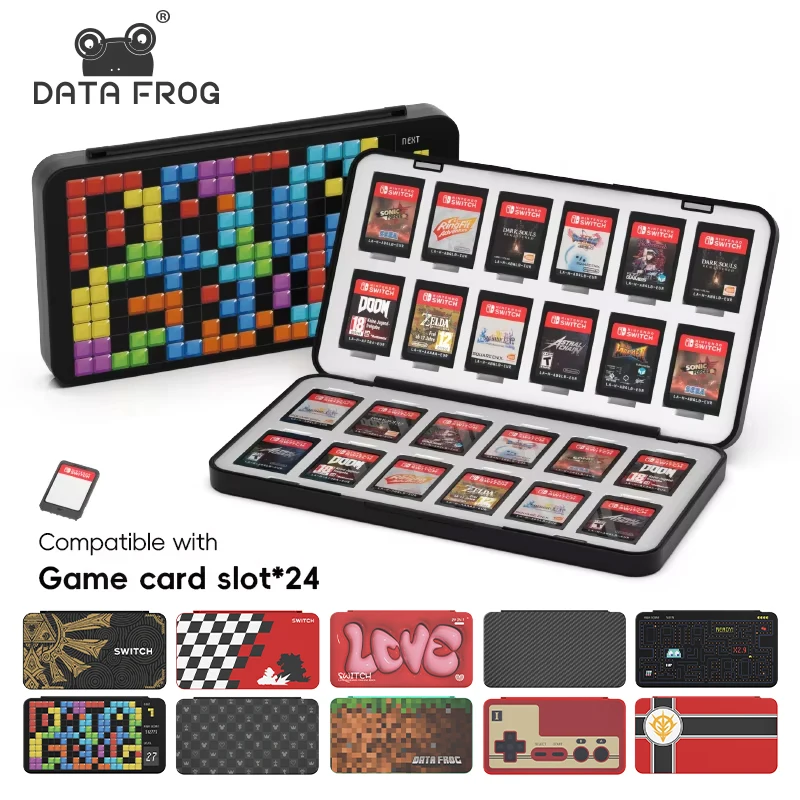 DATA FROG-funda protectora 24 en 1 para tarjetas de juego, caja de almacenamiento de tarjetas de juego de carcasa dura para accesorios Switch/Lite/Oled