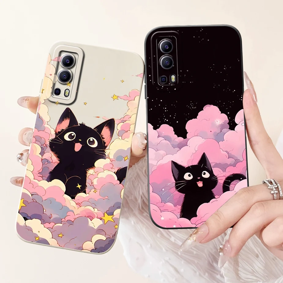 Para Vivo Y52 5G funda V2053 elegante flores caramelo pintado funda de teléfono para Vivo Y72 5G Y 52 VivoY52 VivoY72 V2041 Fundas suaves - imagen 3