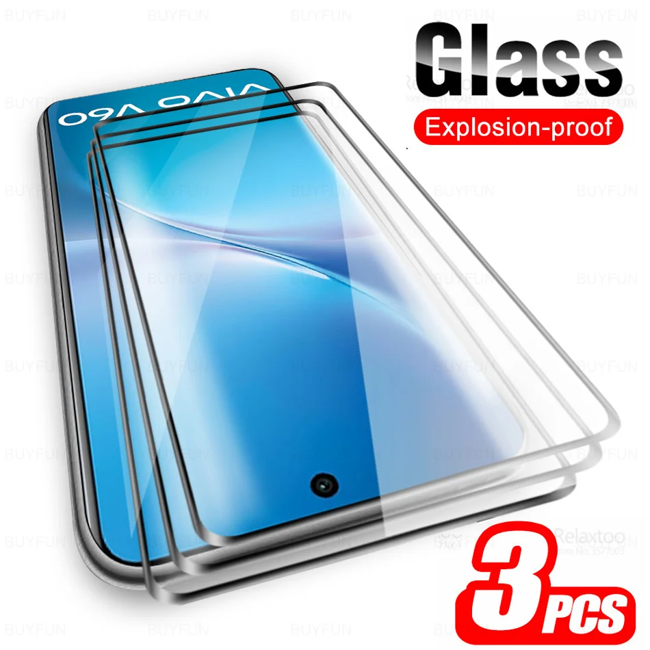 3 uds vidrio Protector templado curvo para Vivo V60 VivoV60 Vovo Vovi V 60 60V 5G Global 2025 6,77 ''Protector de pantalla película armadura