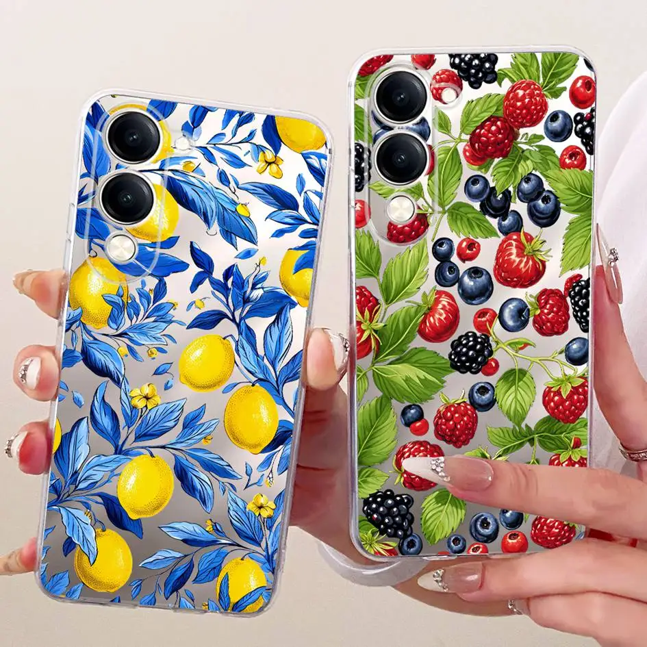 Para Vivo Y04 V2430 funda Y19 2025 V2432 funda de silicona nueva moda flor transparente suave TPU funda de teléfono para Vivo T4 Lite Y29s 5G Capa - imagen 2