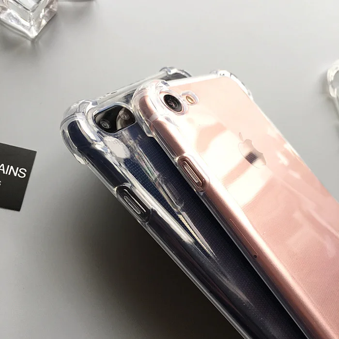 Funda transparente de TPU suave para iphone 5 5s 6s 6 7 8 Plus X XR XS 11 12 13 14 Pro Max SE 2020 funda protectora transparente antigolpes a prueba de caídas - imagen 4