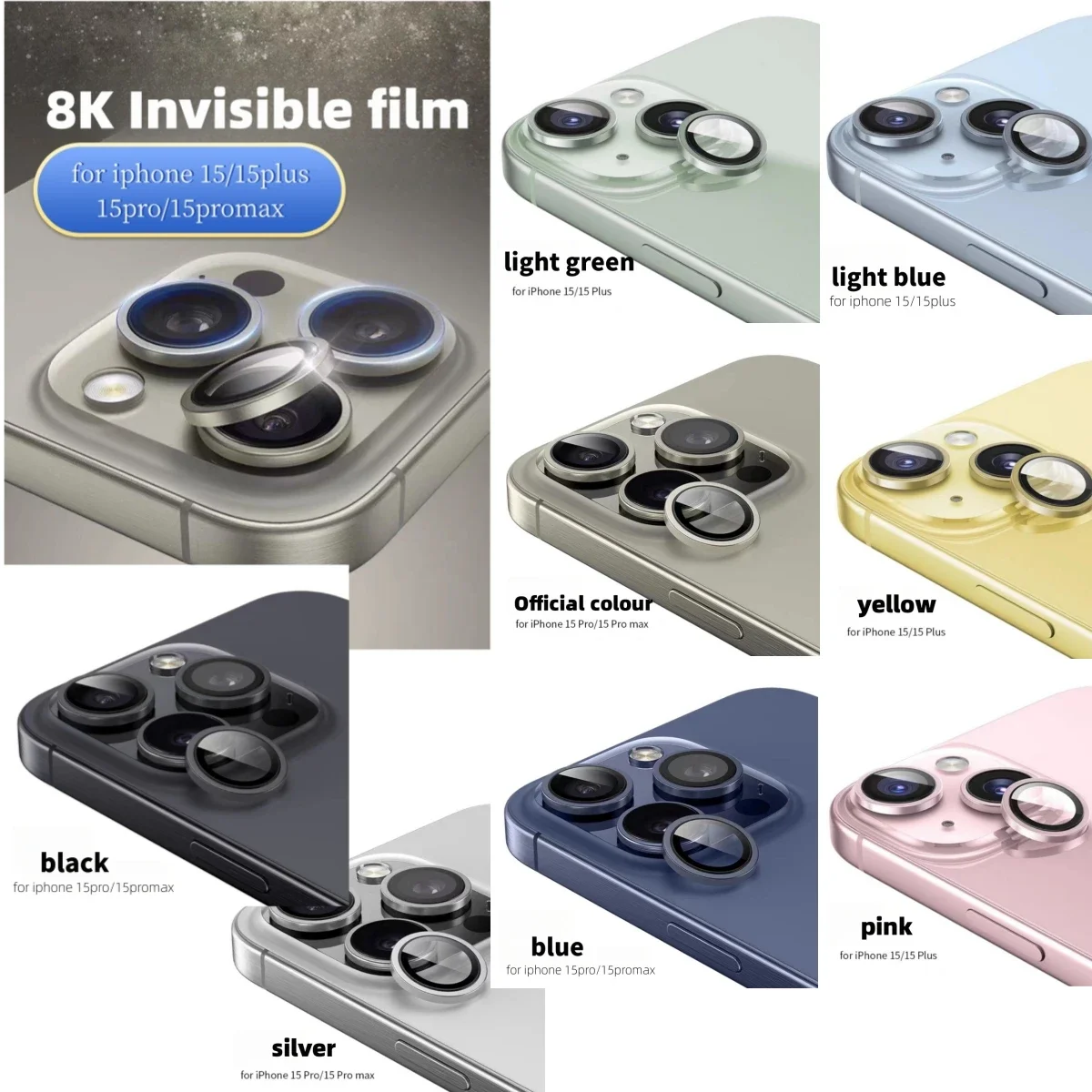 Protector de lente de cámara Original para IPhone 15 16Pro Max 14 Plus IPhone 15Pro 15Plus, cubierta protectora de vidrio templado, 2-3 uds.