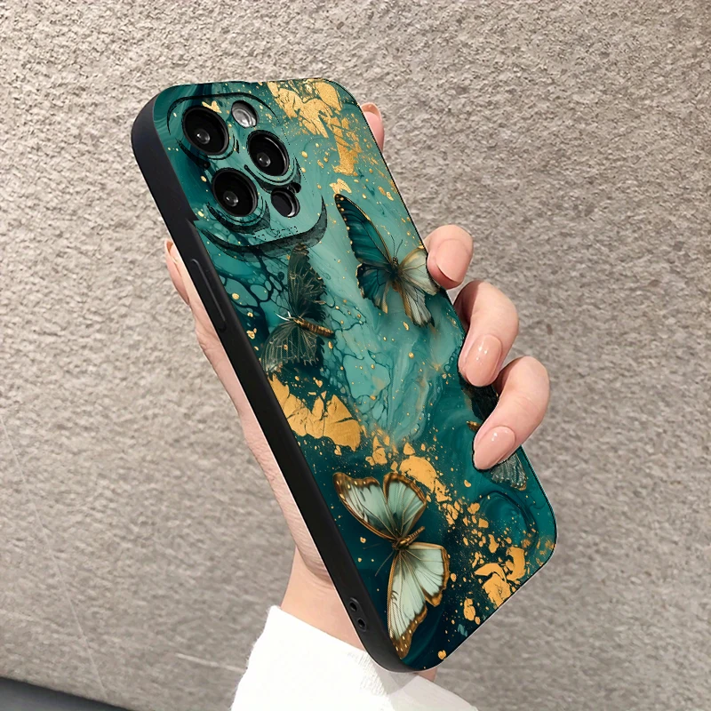 Funda de teléfono con diseño de mariposa minimalista para Xiaomi Poco F7 F6 F5 X6 X5 X3 X7 M6 Pro, funda de parachoques de silicona mate a prueba de golpes - imagen 3