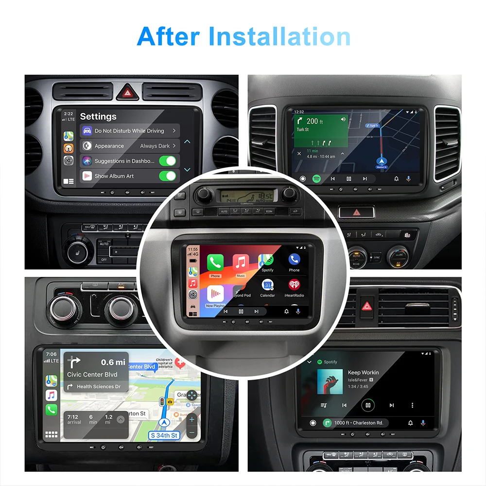 Reproductor multimedia con pantalla de 9 pulgadas y navegación GPS para VW, autorradio estéreo Universal con Android 11, CarPlay, Bluetooth, FM, para VW Passat Golf MK5 MK6 Jetta T5 EOS POLO - imagen 5