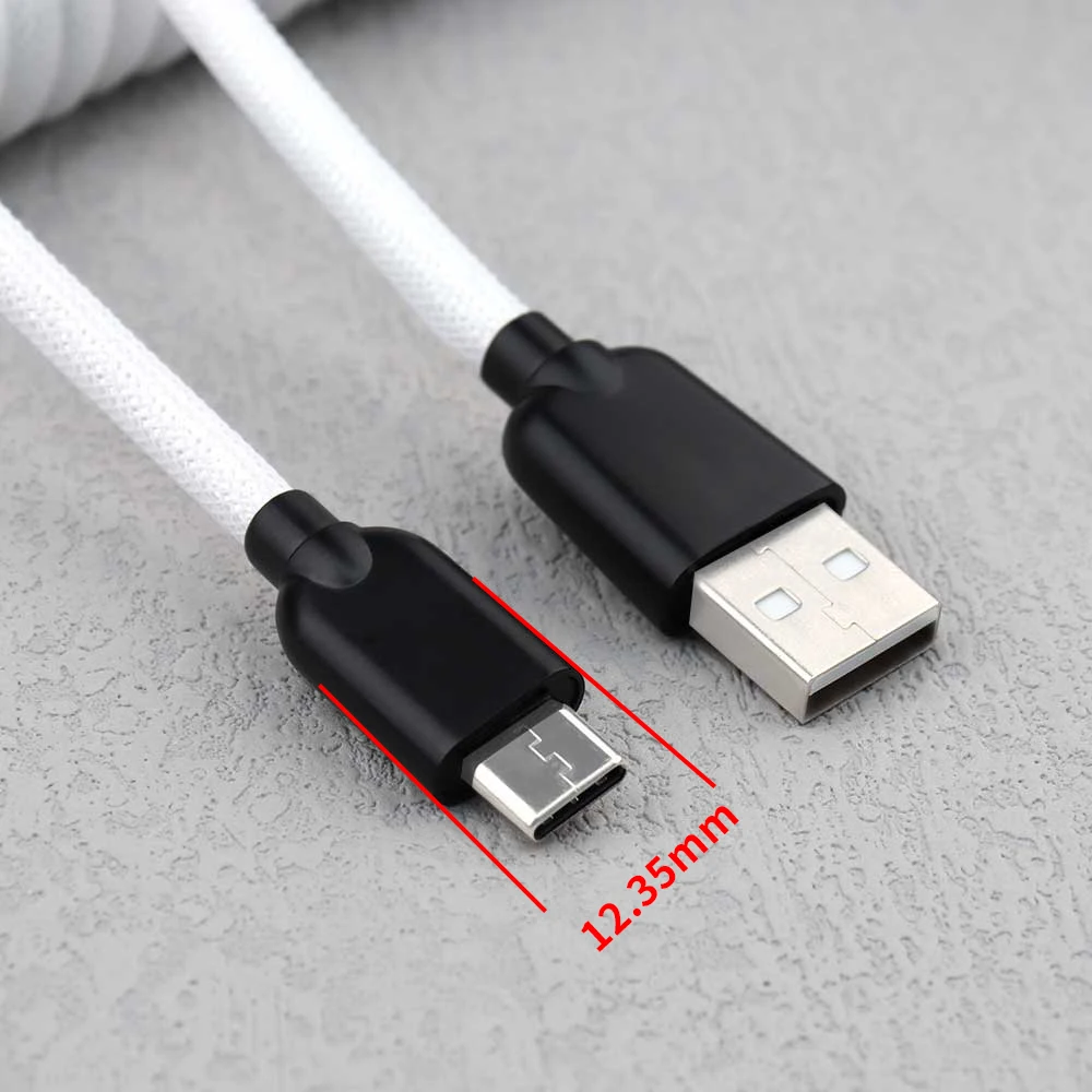 【 LANO 】 Cable Paracordado en espiral Mini XLR USB a tipo C para teclado mecánico Cable de teclado USB trenzado Múltiples opciones de color - imagen 2