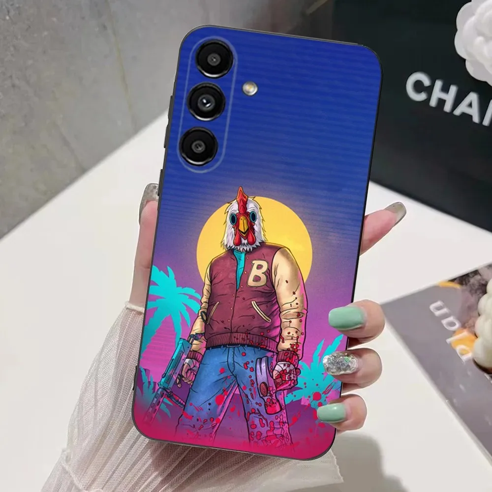Funda de teléfono H-Hotline Miami Game para Samsung S24,S21,S22,S23,S30,Ultra,S20,Plus,Fe,Lite,Note,10,9,5G, funda suave negra - imagen 4