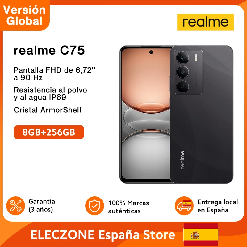 Global Version realme C75 Smartphone 6.72'' 90Hz FHD Display 50MP AI Camera 5828mAh Battery 45W Charge IP69 Dust Water Resistance - imagen 2