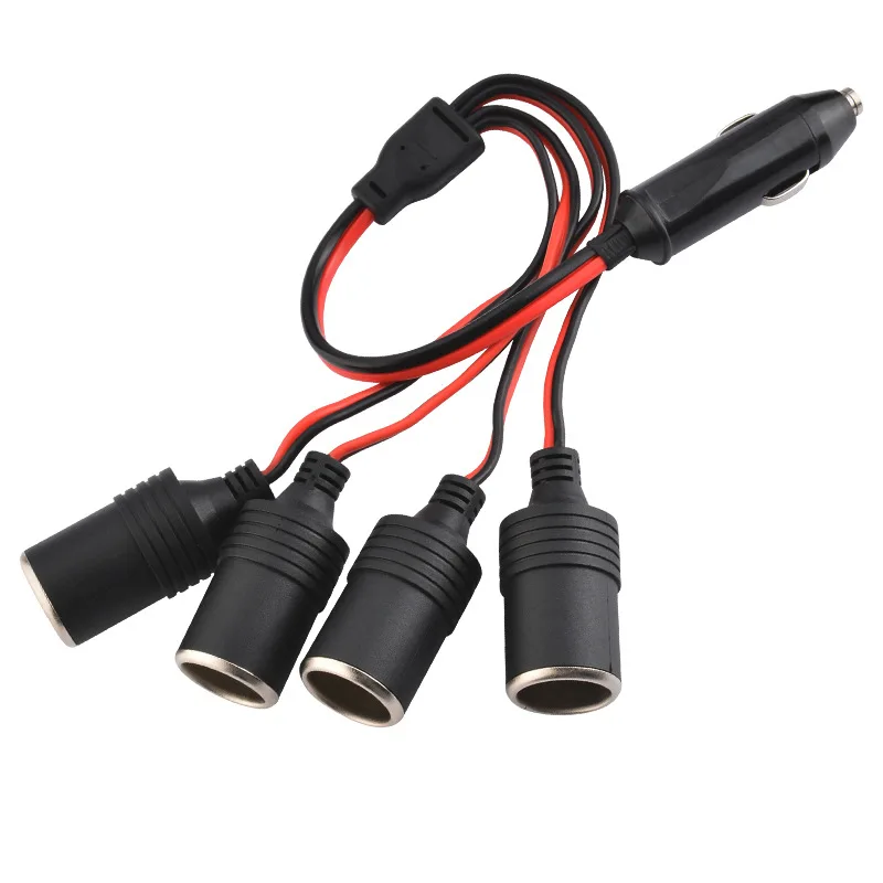Divisor de encendedor de cigarrillos de coche, adaptador de corriente de enchufe hembra de 1 a 4, conector de 4 vías, accesorios para coche de 12V y 24V