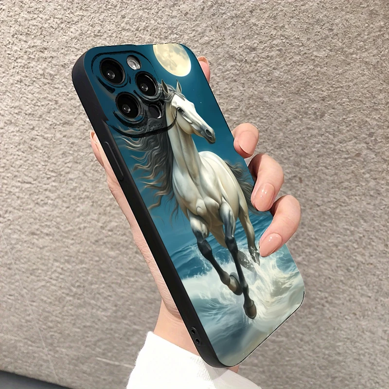 Funda de teléfono con forma de caballo para iPhone 17, funda de silicona suave a prueba de golpes para iPhone 16 Pro Max 15 14 13 12 11 XS X XR 7 8 Plus 16E 17 - imagen 3