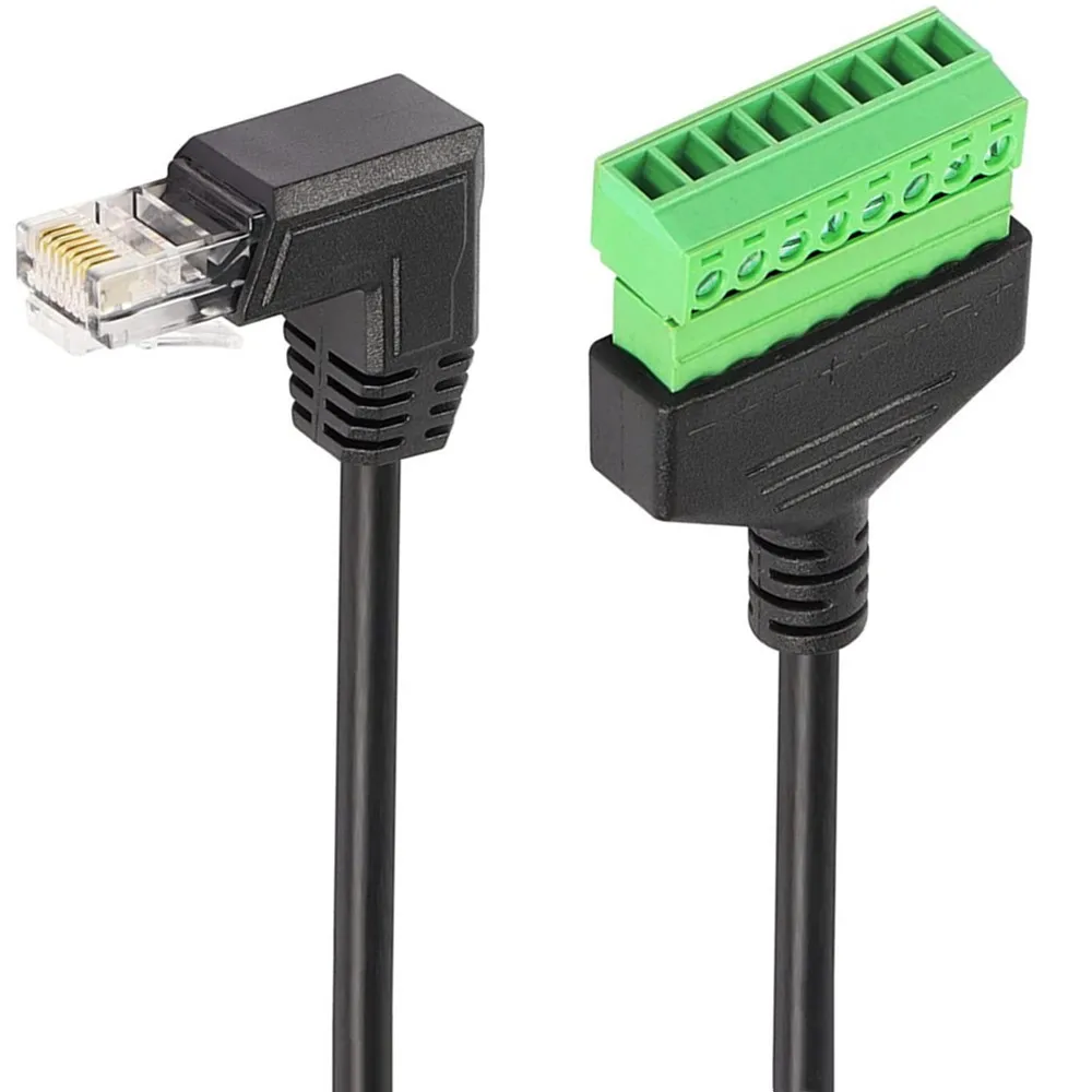 Adaptador de bloque de terminales de tornillo Rj45 macho a 8 pines de 90 ángulos para Cat7, Cat6, Cat5, extensor de Ethernet, Cctv, Internet Digital Rj45 macho - imagen 4