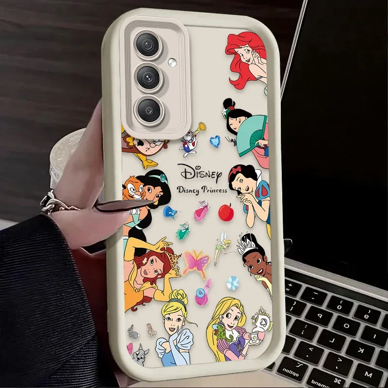 Funda de silicona Disney para Samsung Galaxy A35 A55 A15 A25 A16 A06 A05 A05S A24 A13 A23 A12 A22 A32 A52 A71 A51 4G Princess Queens - imagen 5