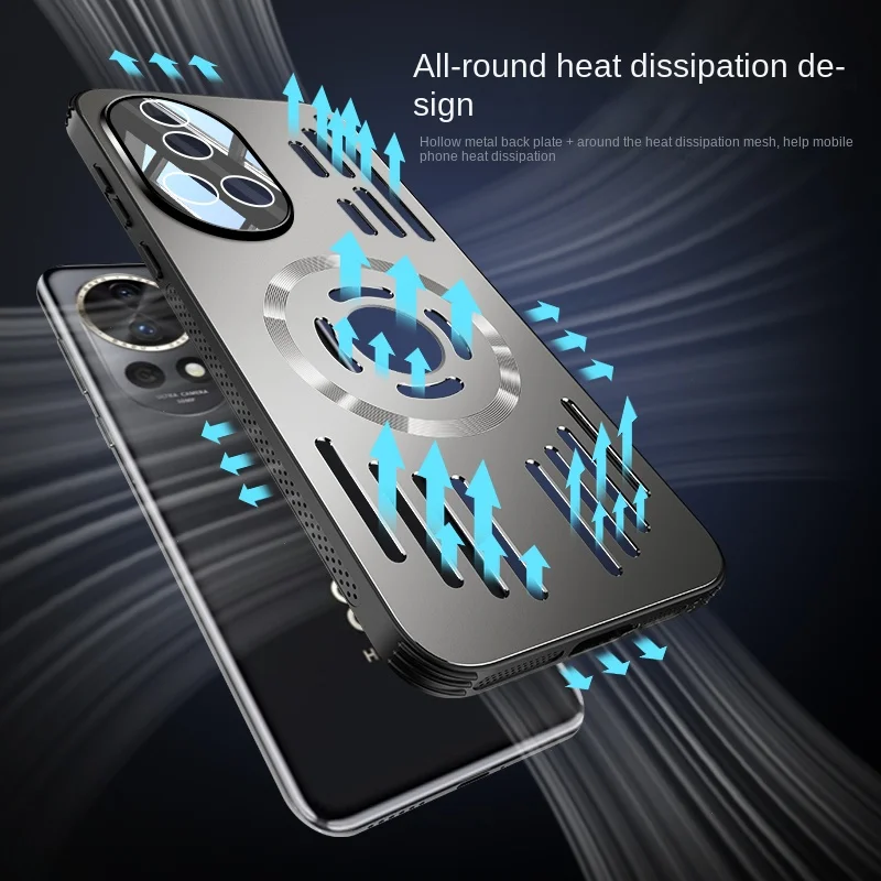 For Huawei Nova 13 Pro Case Hard Metal heat dissipation magnetic Wireless charging Protective back cover for Nova 11 12 13 Pro - imagen 3
