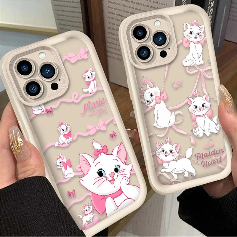Funda blanda Disney Lovely Marie Cat para iPhone 17 Air 16 16E 15 14 13 12 11 Pro Max X XS X S Max XR SE 2020 SE4 7 8 funda de silicona - imagen 2